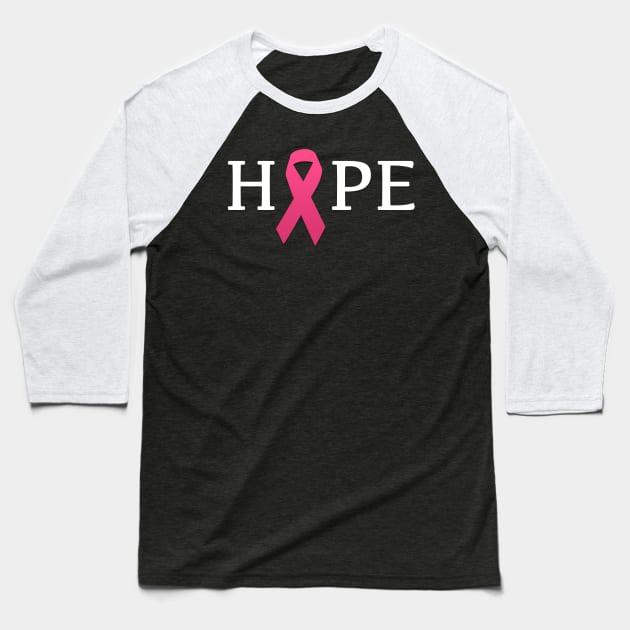 Hope pink ribbon-women Baseball T-Shirt by mangobanana